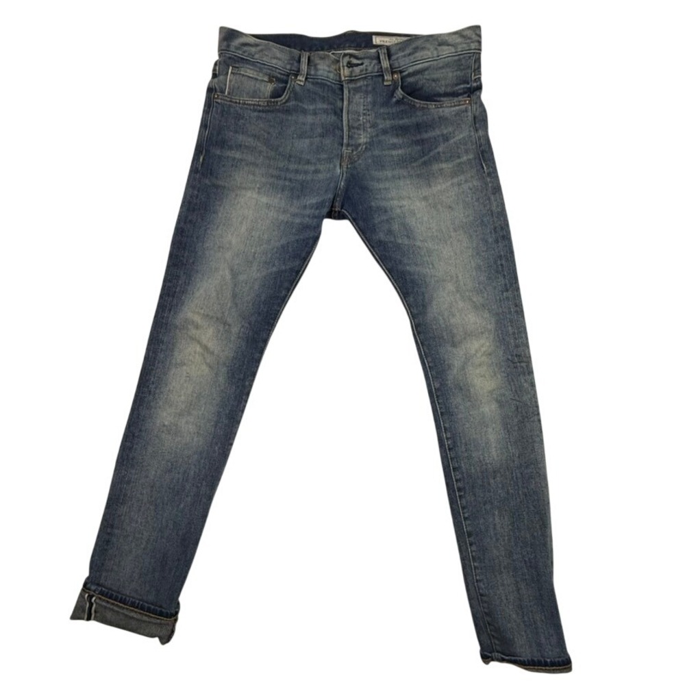 H&M Men's Skinny Jeans Premium Denim 12oz Selvedge Blue Wash Size 32x32